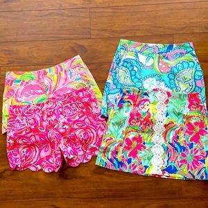 Lot of 4 Lilly Pulitzer Shorts & Skirts